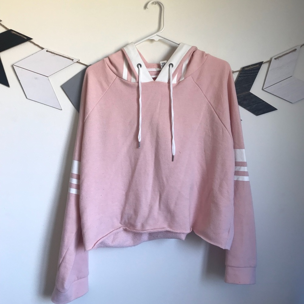 Pink Forever 21 cropped hoodie